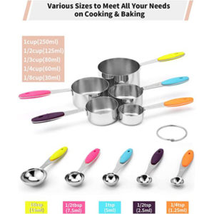 Various sizes of Stainless Steel Measuring Cups Spoons Set